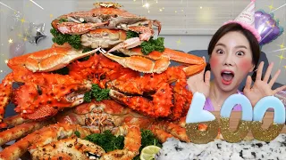 [Mukbang ASMR] 600만 기념 케이크🦀 킹크랩 하나사키 대게 꽃게 칠게 Kingcrab BlueCrab Crab Cake Eatingshow Ssoyoung