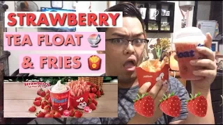 TASTE TEST: Jollibee's Strawberry Tea Float & Fries (Philippines) | Jann Marwin Liwag