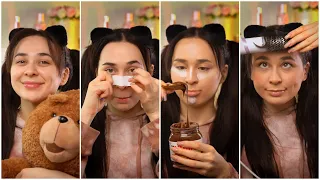 Elsarca ASMR Cute Teddy Makeup and Scincare😍 XO TEAM TIKTOK #xoteam #tiktok #elsarca #asmr