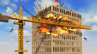 Realistic CRANE Destruction 😱 Teardown