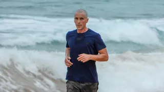 An unrecognisable Christian bale spotted going for a beach run in Australia