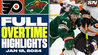 Philadelphia Flyers at Minnesota Wild | FULL Overtime Highlights - January 12, 2024