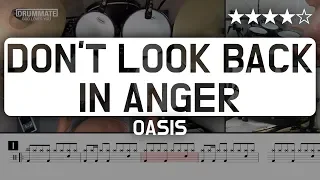 051 | Don't Look Back In Anger - Oasis  (★★★☆☆) Pop Drum Cover (Score, Lessons, Tutorial) | DRUMMATE