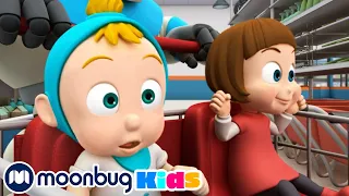 Baby Racer - Kids Video Subtitles | Arpo the Robot | Cartoons for Kids | Moonbug Literacy