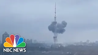 WATCH: Video Shows Smoke Rising After Explosion During Attack On Kyiv TV Tower