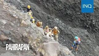 WATCH: Labi ng mga apat na sakay ng bumagsak na Cessna Plane hirap maibaba mula sa Bulkang Mayon