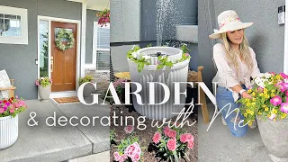 GARDENING and  DECORATING WITH ME || SUMMER FLORAL FRONT PORCH DECOR INSPO || PLANTING VEGETABLES