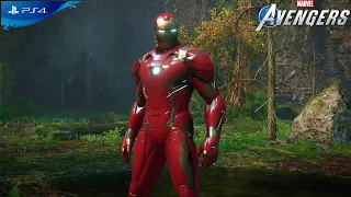 Marvel's Avengers PS4 - MCU Iron Man MK 46 Suit Combat Gameplay