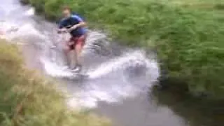 Wakeboarding in irrigation ditch