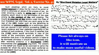 100 WPM, Shorthand Dictation, Legal, Volume 2, Transcription No  42