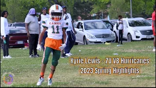 FREE FLOW VISUALS - Kyrie Lewis 2023 Spring Highlights. 7U VB Hurricanes. #youthfootballhighlights