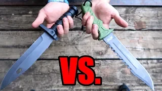 $8 VS $18 Survival Knives on Amazon! (Test/Review)