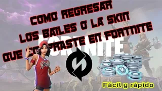 Como regresar los bailes o la skin en FORTNITE