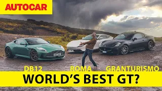 Who makes the world's best GT car? New Aston Martin DB12 meets Ferrari Roma and Maserati GranTurismo