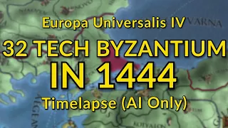 EU4 but I gave Byzantium 32 Tech in 1444 (AI Timelapse)