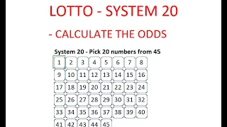 How to Calculate the Odds of Winning Lotto with System 20 - Step by Step Instructions - Tutorial