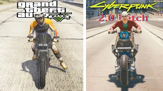 Cyberpunk 2077 2.0 Patch vs Grand Theft Auto V | Details And Physics Comparison