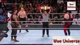 brock lessner vs brown strowman vs kane triple treat match, royal rumble 2018 highlights