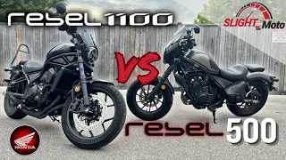 2023 Honda Rebel 1100 (CMX1100) vs Rebel 500 (CMX500)