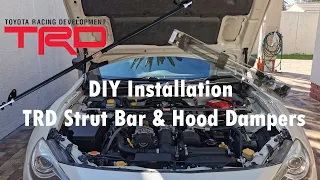 DIY Installation Toyota 86 TRD Strut Bar and Hood Dampers | WheelBearing Noise | Aaron86 Productions