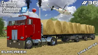 Transporting BIG STRAW BALES with PETERBILT 352 | Elmcreek | Farming Simulator 22 | Episode 36
