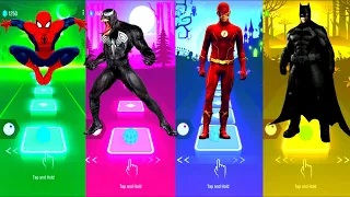 Spiderman 🆚 Venom 🆚 FLash 🆚 Batman | Marvel Comics 🆚 DC Comics | Tiles Hop Fun Ball