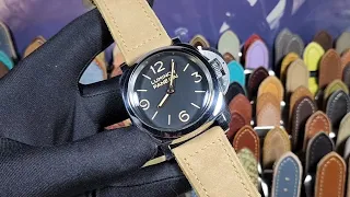 Panerai Strap for 47mm Cases "Khartoum Beige" 26-22 Tapered with Sewn Buckle on PAM00372