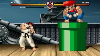 RYU vs MARIO - Highest Level Amazing Fight!