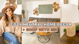 HOW TO HAVE A COZY HOME | TARGET + HOMEGOODS SHOP WITH ME 2021 | NEUTRAL HOME DECORATE WITH ME