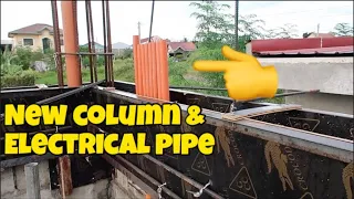 HOUSE BUILDING IN THE PHILIPPINES - EPISODE 49: New column l Electrical pipe