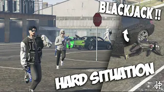 BLACKJACK MENCOBA MENCELAKAI JARWO DAN HANS BERUJUNG BAKU TEMBAK !!! GTA V ROLEPLAY