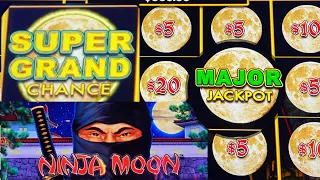 SUPER GRAND Chance AND MAJOR Jackpot on Dollar Storm Ninja Moon #jackpot #bonus #slots #handpay