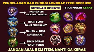 FUNGSI DAN PENJELASAN LENGKAP ITEM DEFENSE TERBARU MLBB, GUNA ITEM DEFFEND TANK AGAR KERAS DAN TEBAL