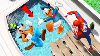 GTA 5 Water Ragdolls Spiderman vs Disney Heroes Jumps/Fails #92 (Euphoria physics Funny Moments)