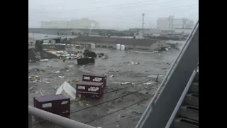 Tsunami At Riken Foods Factory, Tagajo City [CAM 1 | Destabilized/Raw]