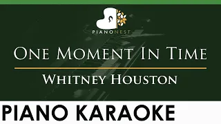 Whitney Houston - One Moment In Time - LOWER Key (Piano Karaoke Instrumental)