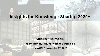 Keynote - Future Trends: Insights For Knowledge Sharing In 2020+