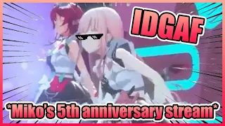 Calli Dancing Like Nobody's Watching on Miko’s 5th Anniversary Stream【Hololive】