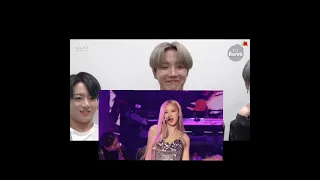 bts reaction Blackpink the show