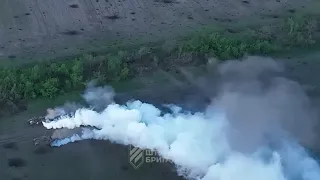 Ukraine - Ukrainian attack on Russian positions in Bakhmut region. War footage. Drone footage