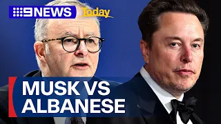 Prime Minister fires back at billionaire Elon Musk over violent videos | 9 News Australia