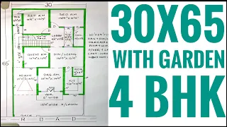 30x65 house plans | 30 by 65 house plan in HINDI with full details | @buildyourbuilding