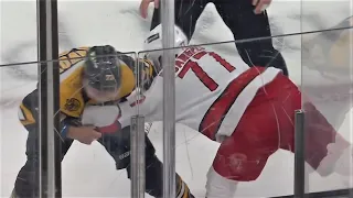 Charlie McAvoy and Tony DeAngelo Drop The Gloves After Clean Open Ice Hit On Sebastian Aho