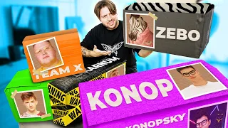 DOSTAŁEM TOTALNIE POWALONE PACZKI OD YOUTUBERÓW (Konopskyy, Zebo, Leksiu, Lakarnum, Szymeq)