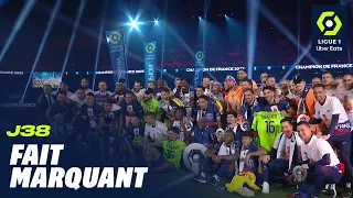 Le PSG fête son 11ème titre de Champion. Un record en France ! Ligue 1 Uber Eats / 2022-2023