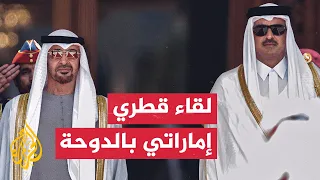 أمير قطر يجري مباحثات مع رئيس الإمارات في الدوحة