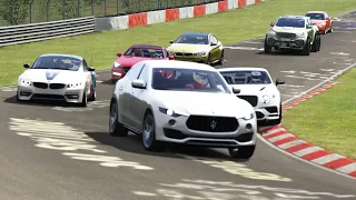 Mercedes-Benz X-Class Carlex EXY Monster X 6X6 vs Sports Cars at Nordschleife