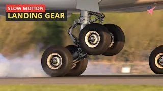 Extreme Close UP ! Airplanes Landing Gear