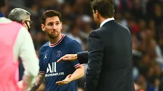 Messi gets angry on Pochettino because he makes it out 🤬 / PSG VS LYON