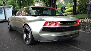 Peugeot E-Legend Concept Driving on the Road & Overview @ Villa d'Este 2019